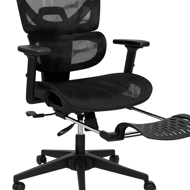 Ergonomic Office Chair with Footrest - Black