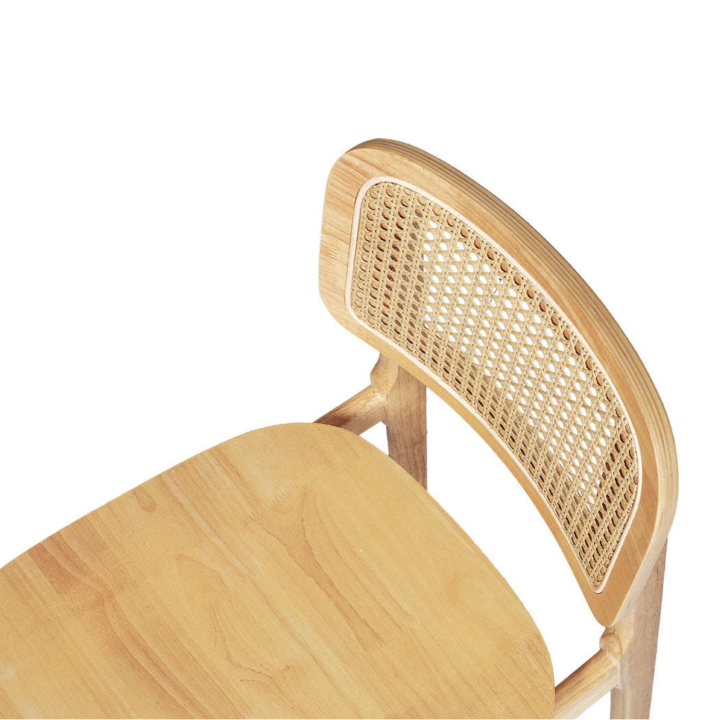 Rattan Dining Chairs Wooden Accent Chair Kitchen Lounge Cafe Armless