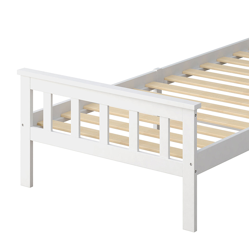 Levede White Wooden Bed Frame - Levede