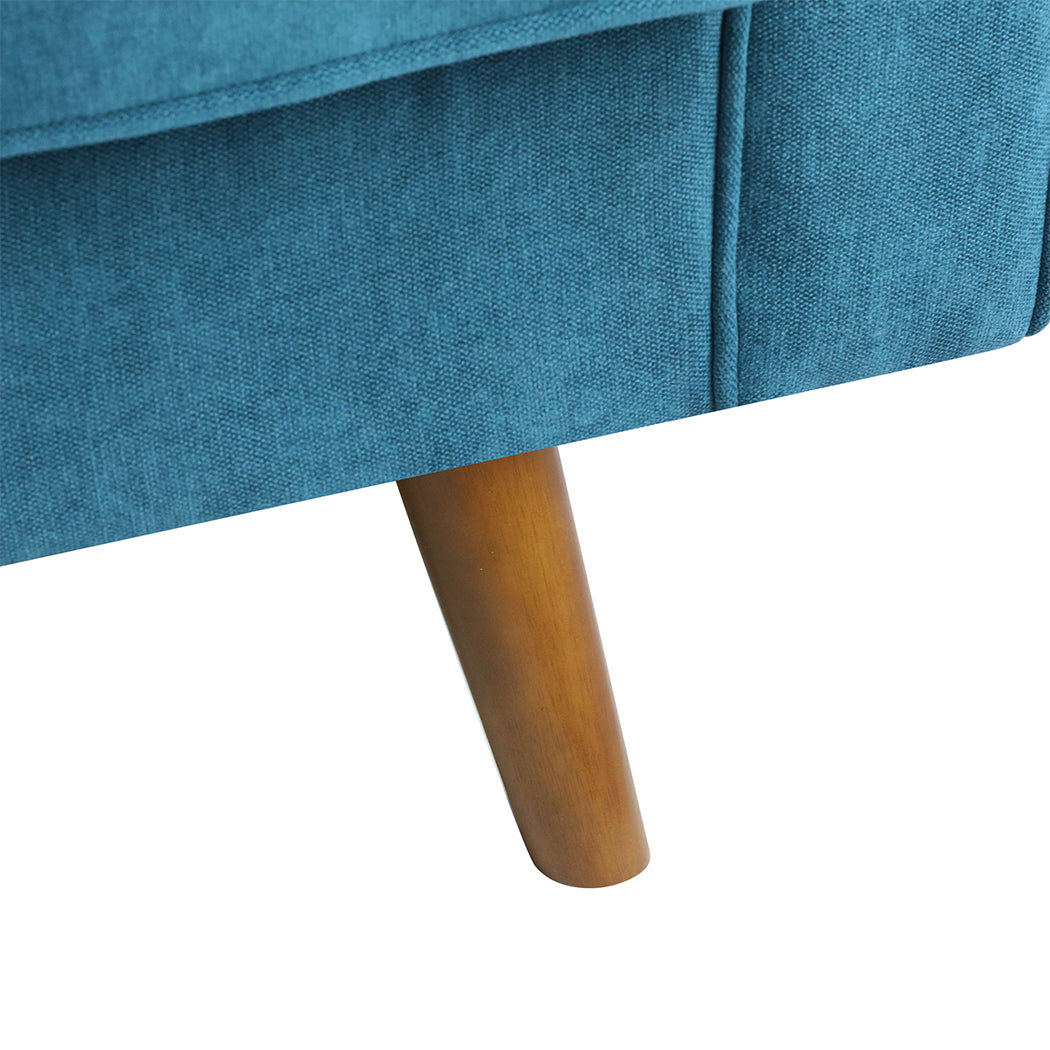 Levede Fabric Sofa Armchair 3 Seater Couch Blue 191cm Wide - Levede