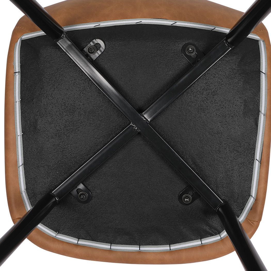 Brown Leather Dining Chairs 4 Set
