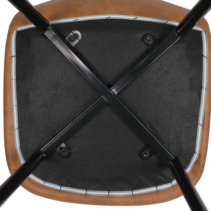 Brown Leather Dining Chairs 4 Set