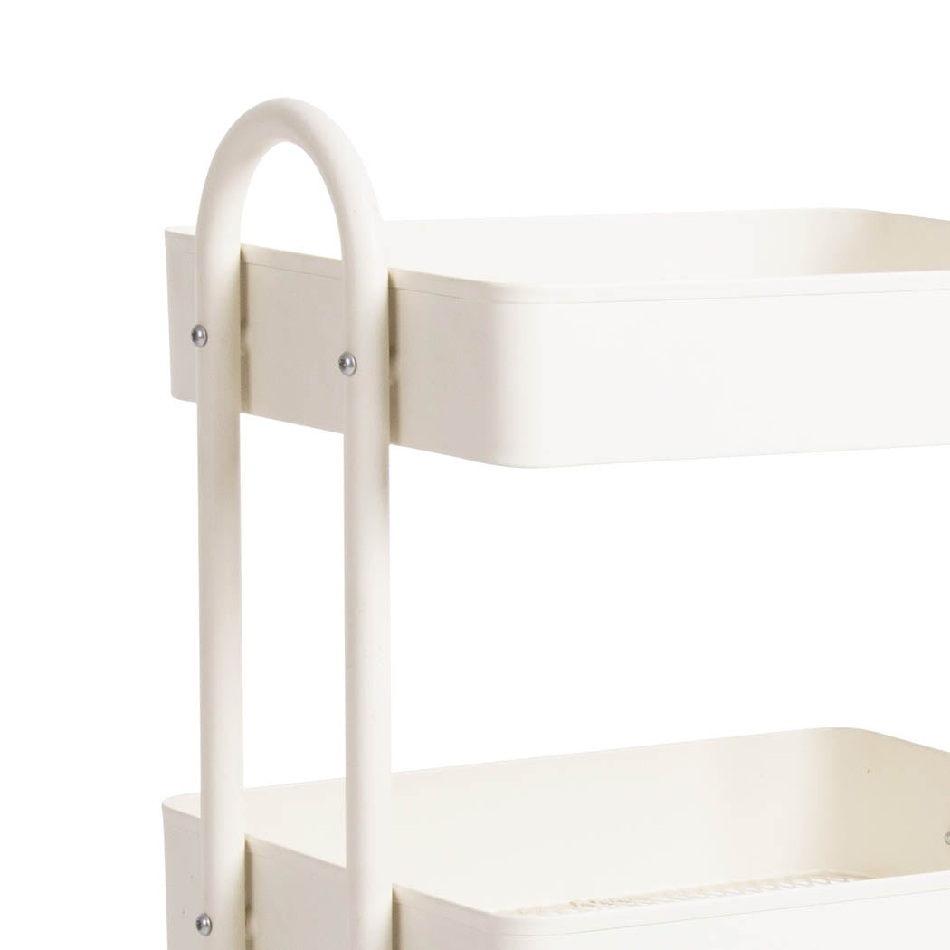 Levede 3 Tiers Kitchen Trolley Cart White-1831592868481994755