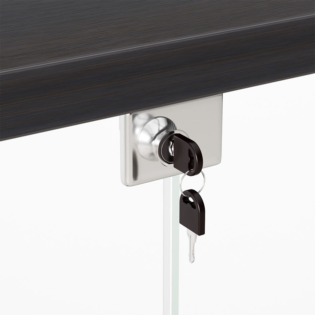 Tempered Glass Display Cabinet With 3 RGB Lights Collections Lockable