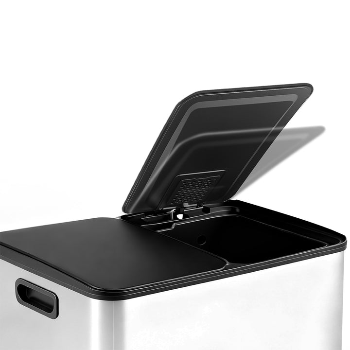 60L Pedal Bin Stainless Steel Kitchen Trash Waste Can Recycling Dustbin