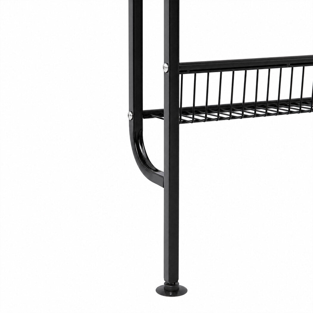 Slim Storage Rack Kitchen Organiser Wall Mounted Metal Shelf Black