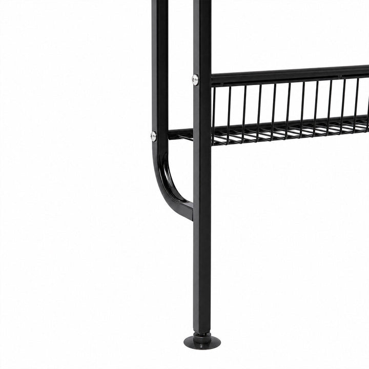 Slim Storage Rack Kitchen Organiser Wall Mounted Metal Shelf Black