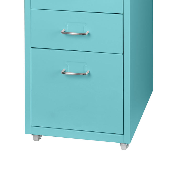 Levede 5 Drawer Office Cabinet Drawers Turquoise-1831592657135210499