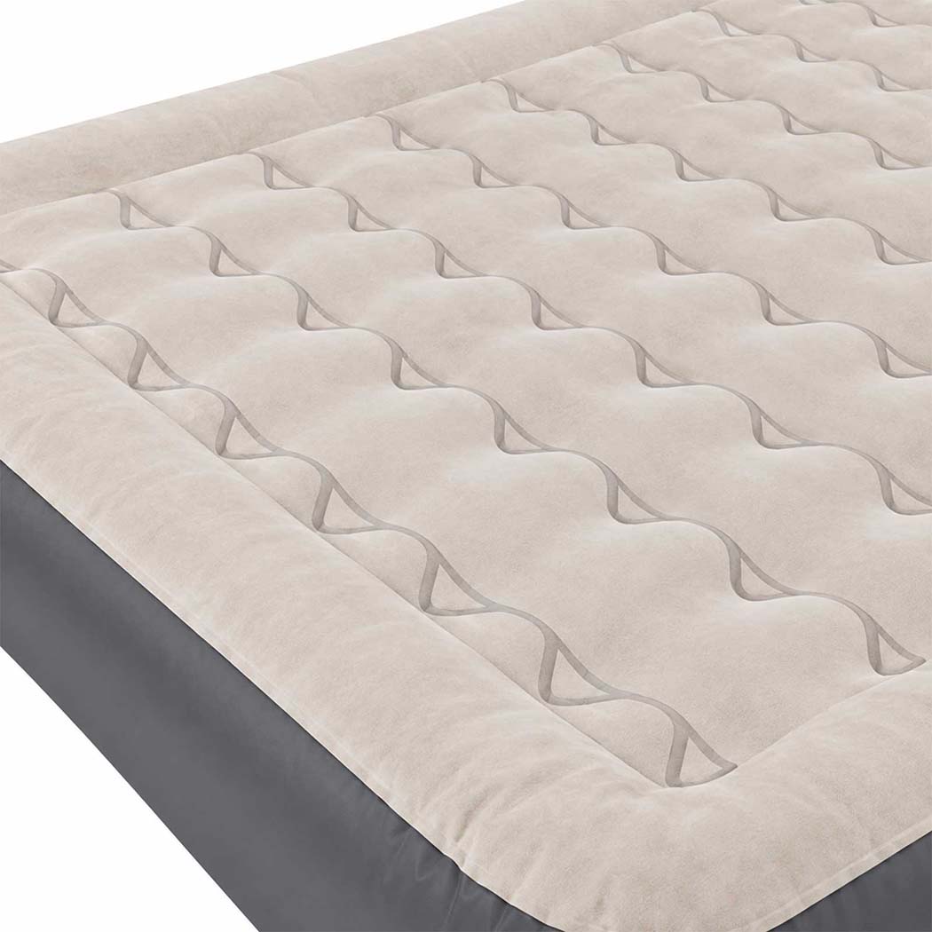 Inflatable Mattress TPU Air Bed with Pillow Pump Camping Double Grey