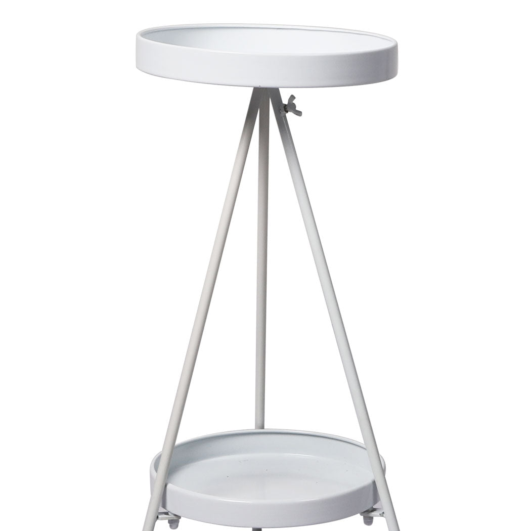 Levede Plant Stand 2 Tiers Outdoor Indoor White Large-1831592883208196099