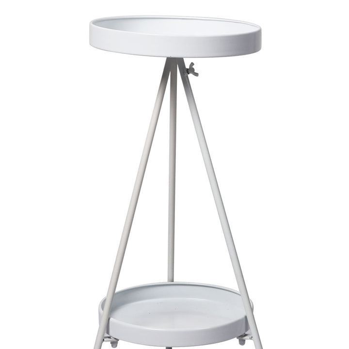 Levede Plant Stand 2 Tiers Outdoor Indoor White Large-1831592883208196099