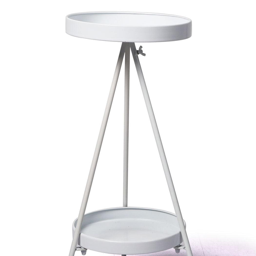 Levede Plant Stand 2 Tiers Outdoor Indoor White Medium-1831592897837928451