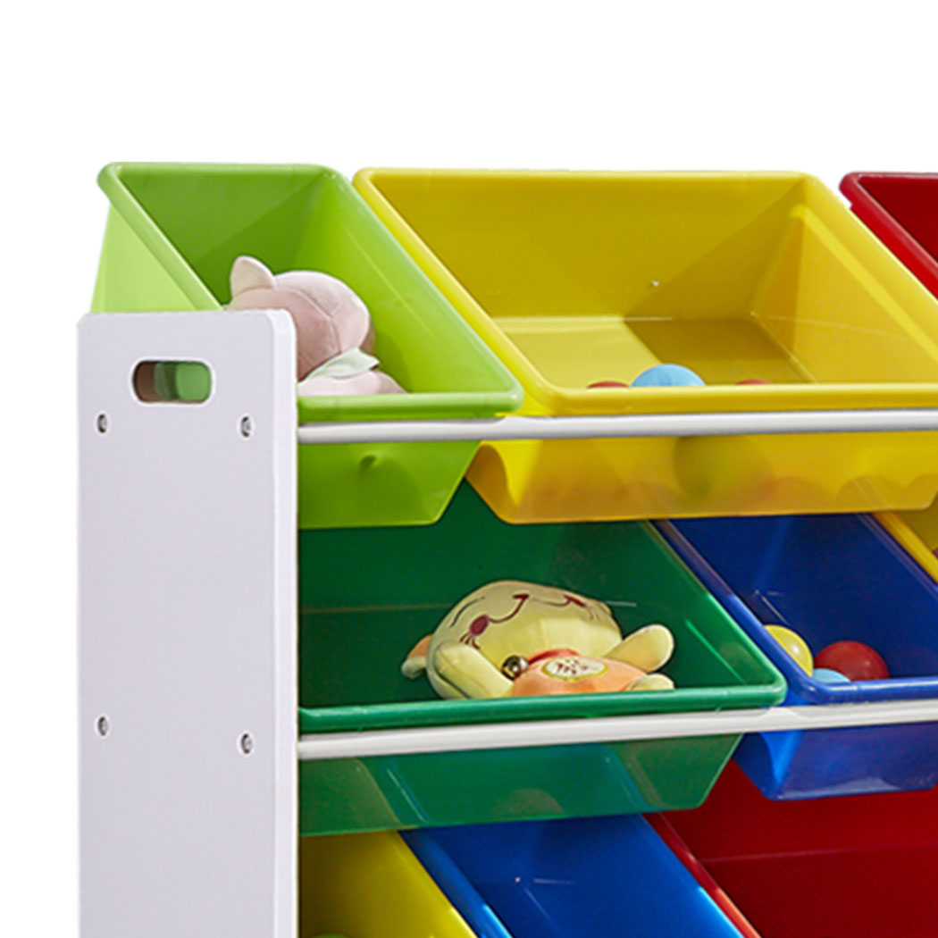 Levede Kids Toy Box Bookshelf with 12 Bins for Organizing Toys and Books - Levede