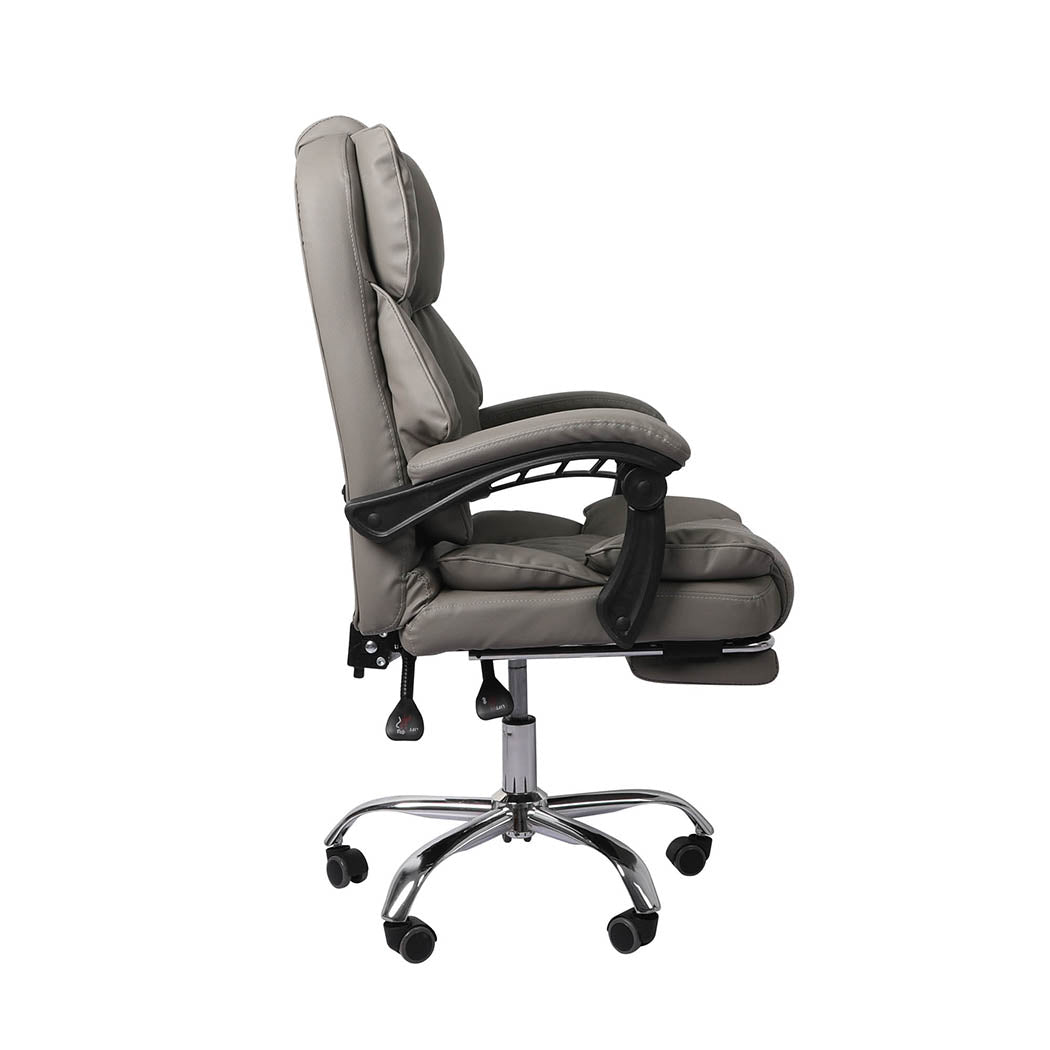 Levede Gaming Chair Office Computer Grey Footrest-1831592542433579011