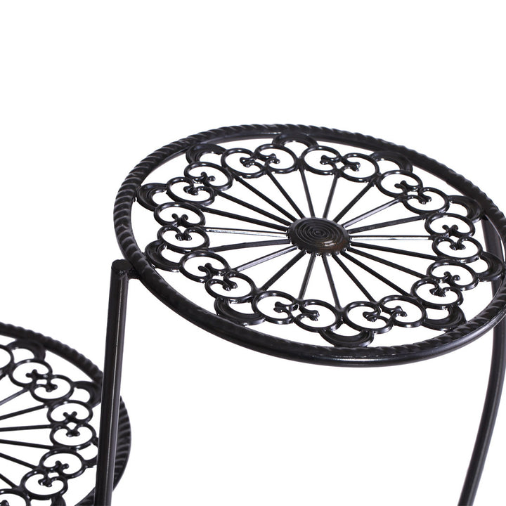 2X Wrought Iron Outdoor Indoor Flower Black 2 Pack - Levede