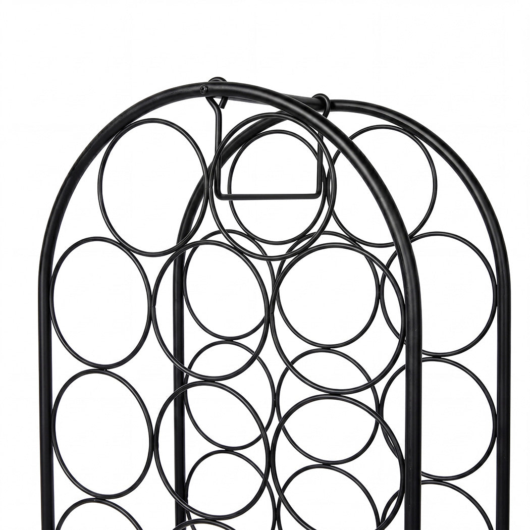 Levede 23 Bottle Wine Rack Kitchen Home Floor Storage Organiser Metal Black