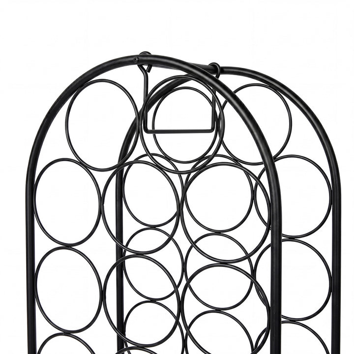 Levede 23 Bottle Wine Rack Kitchen Home Floor Storage Organiser Metal Black