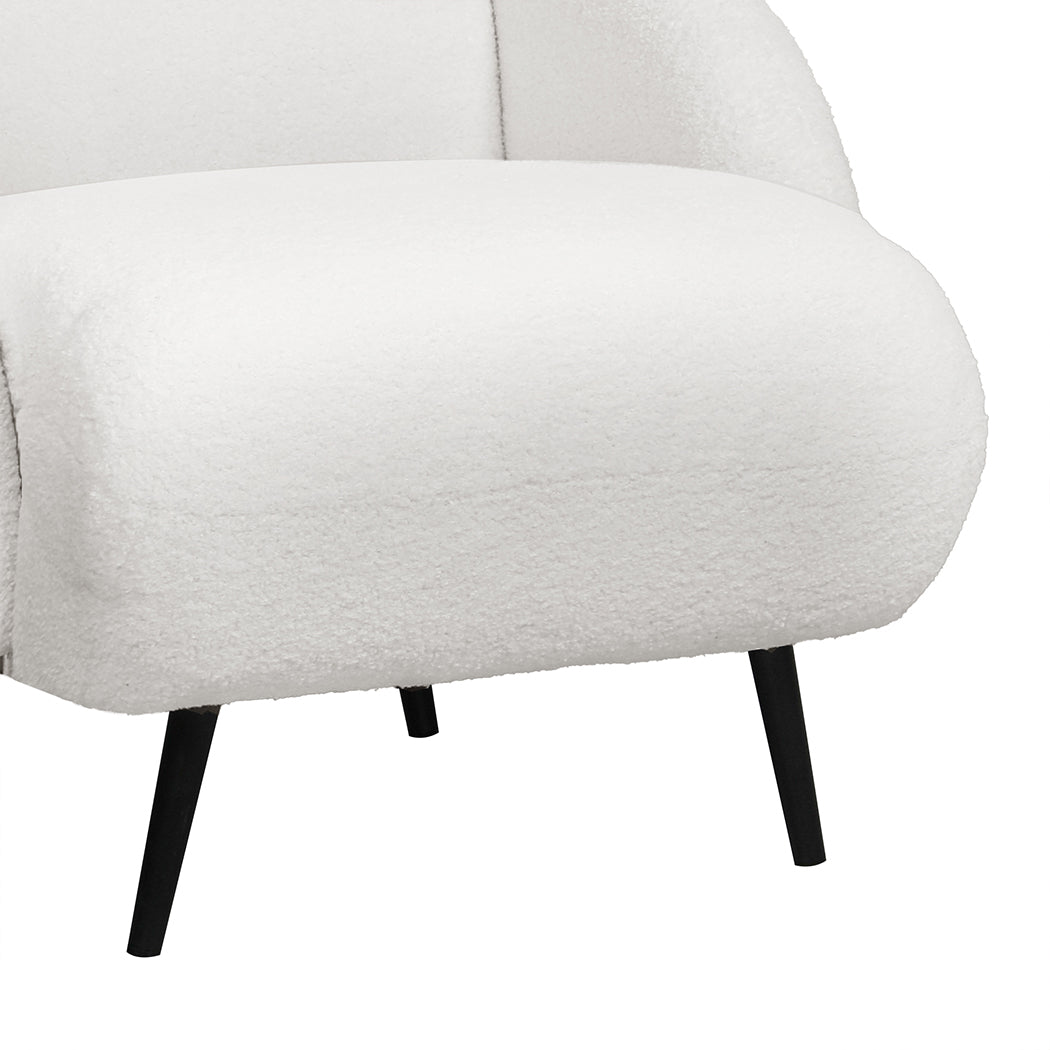 Levede Sofa Chair Fleece Upholstered Single White - Levede