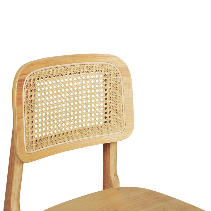 Rattan Dining Chairs Wooden Accent Chair Kitchen Lounge Cafe Armless