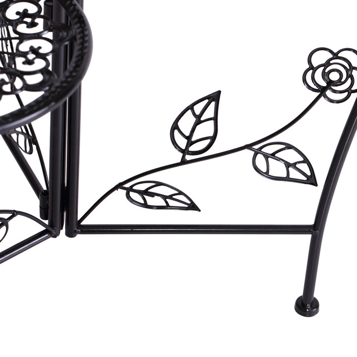 2X Wrought Iron Outdoor Indoor Flower Black 2 Pack - Levede