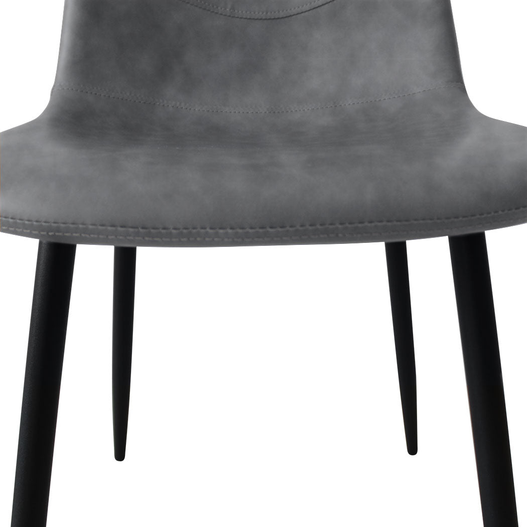 Grey Leather Dining Chairs