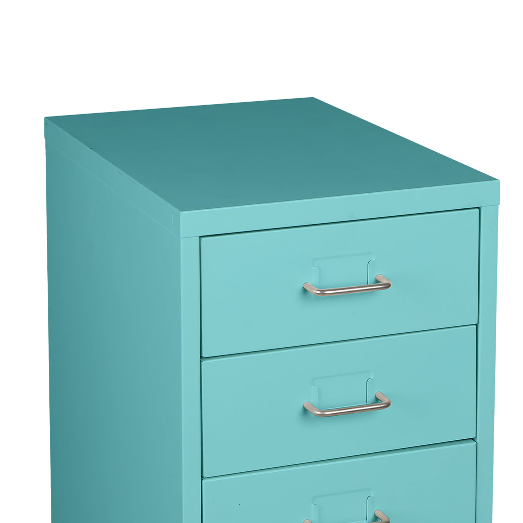 Levede 3 Drawer Office Drawers Cabinet Turquoise-1831592738374684676