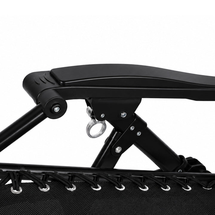Zero Gravity Chair Lounge Lockable Outdoor Recline Cushion Tray Black
