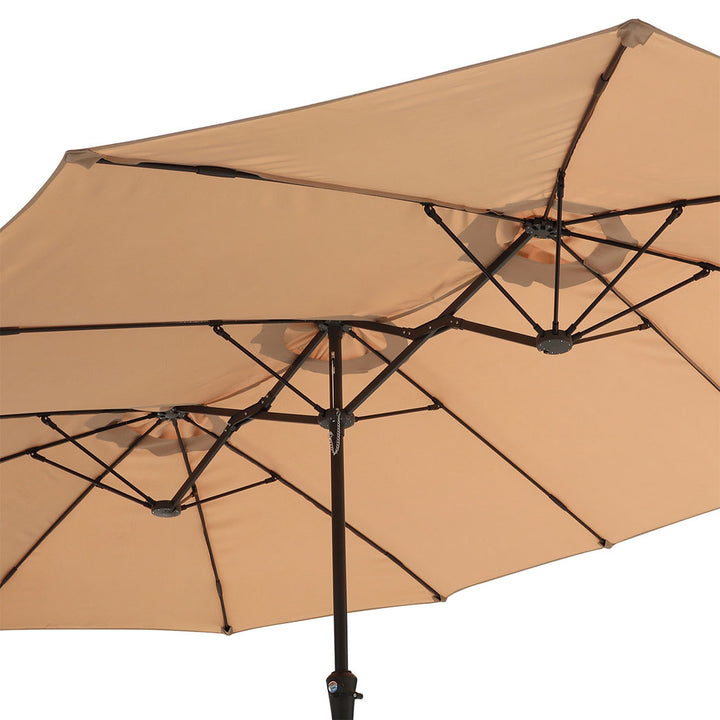 Patio Umbrella Twin Outdoor Garden Pool Sun Shade Stand Double-Sided