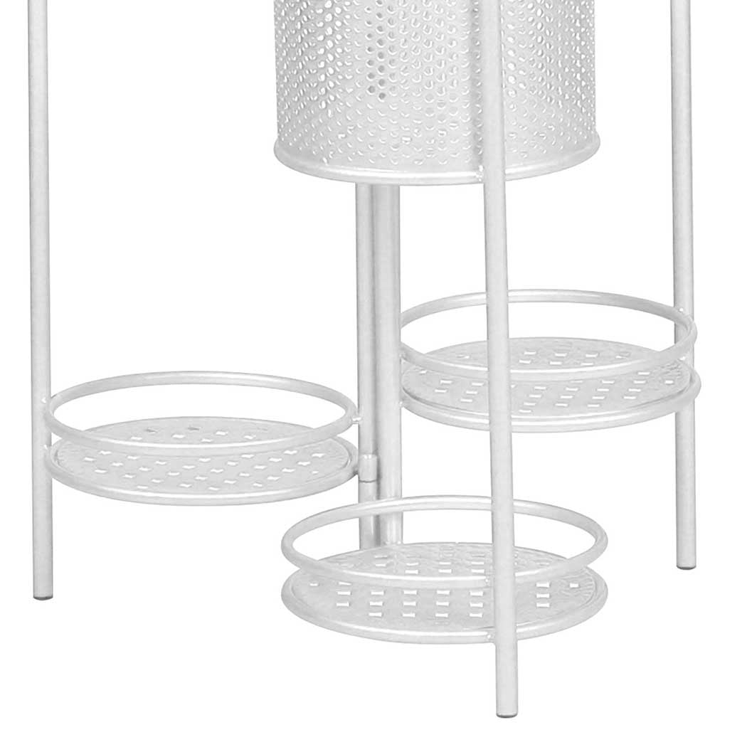 Levede 6 Tier Plant Stand Swivel Outdoor White-1831592751364444164