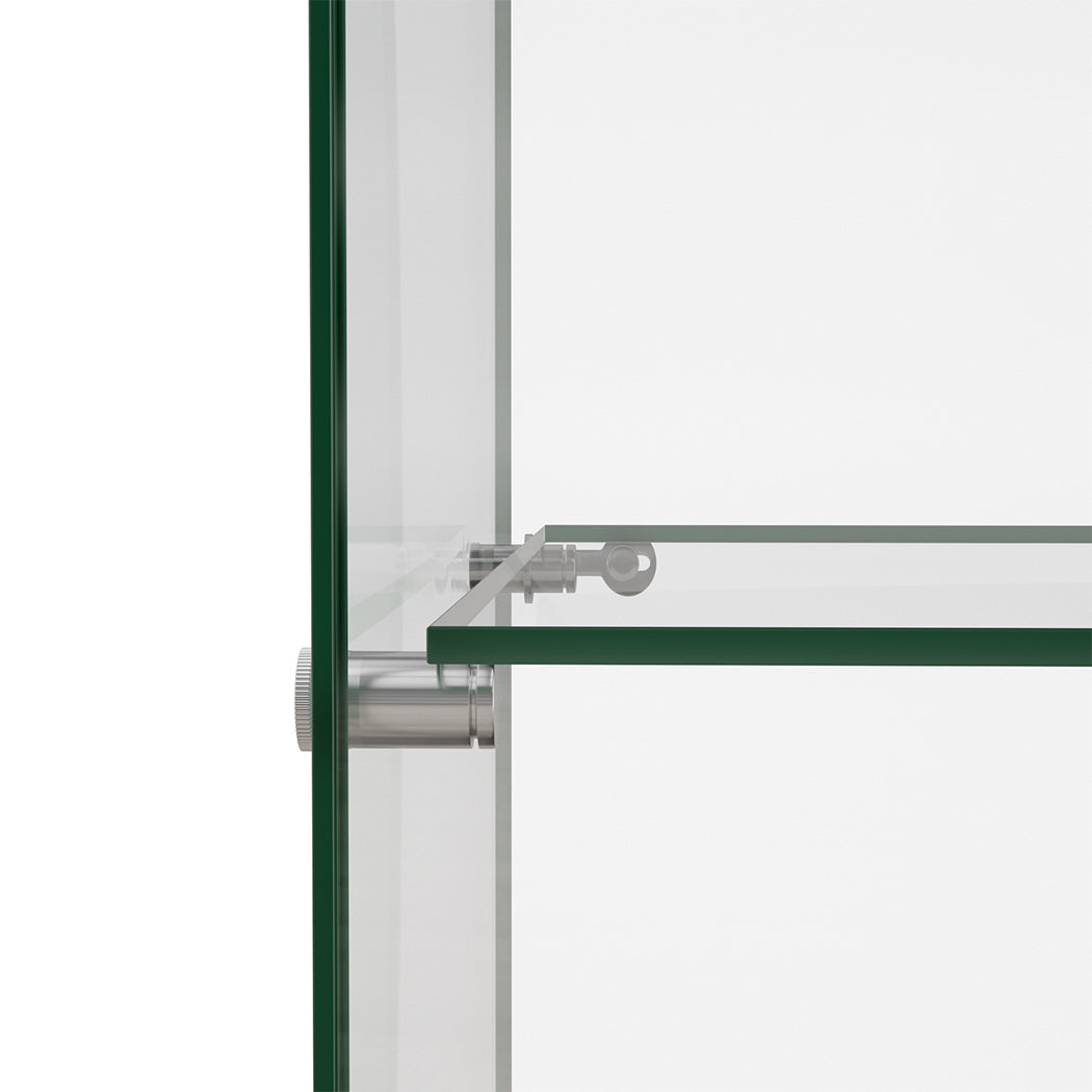 Glass Display Cabinet 4 Tier Lockable Wheeled Key Showcase Storage 169cm