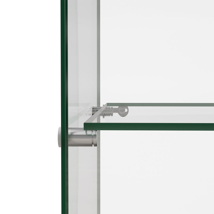Glass Display Cabinet 4 Tier Lockable Wheeled Key Showcase Storage 169cm
