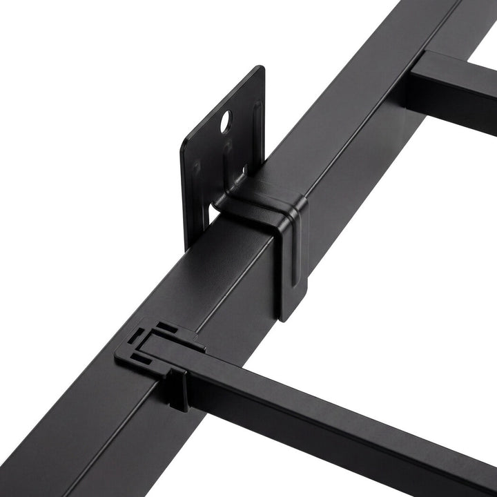 Floating Bed Frame Double LED USB Power Storage Headboard Metal Base