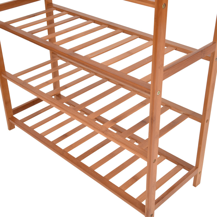 Levede Bamboo Shoe Rack Storage - 4 Tier Wooden Shoe Organiser - Levede