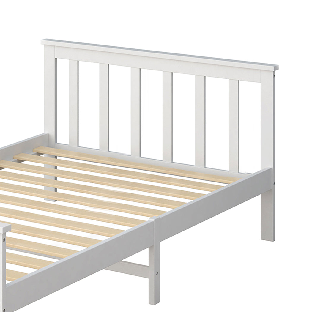 Levede White Wooden Bed Frame - Levede