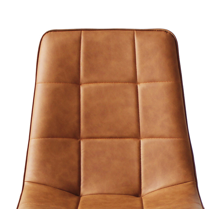 Levede 4x Dining Chairs Kitchen Chair Brown Faux Leather - Levede