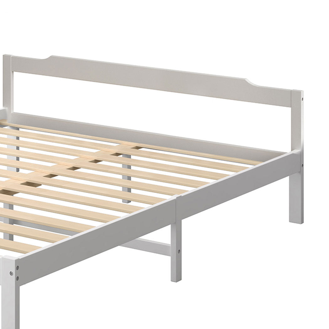 Levede Wooden Bed Frame - White - Levede