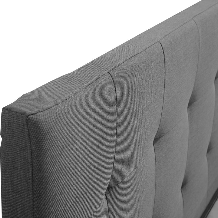 Bed Frame King Fabric With Drawers Storage Wooden Mattress Grey