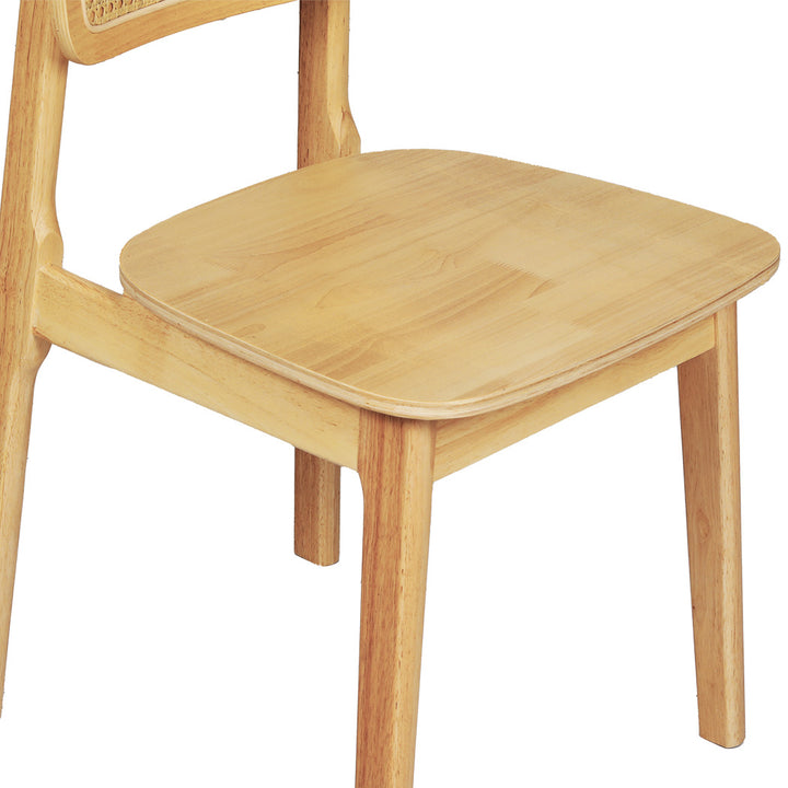 Rattan Dining Chairs Wooden Accent Chair Kitchen Lounge Cafe Armless