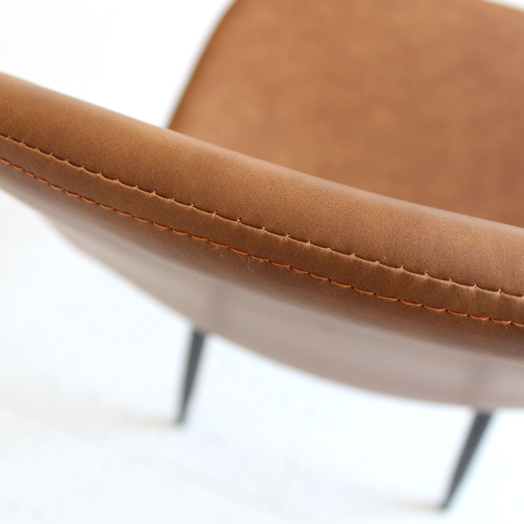 Brown Leather Dining Chairs 4 Set
