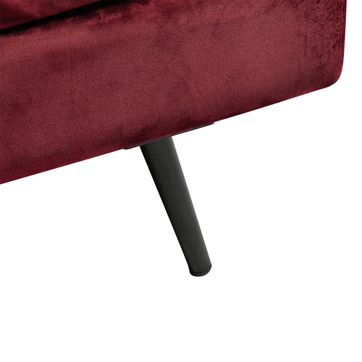 Levede Velvet Sofa Armchair 3 Seater Couch Red 210cm Wide - Levede