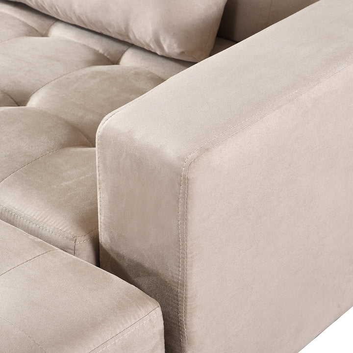 Sofa Bed U-Shaped Couches 339cm 5-6 Seater Suede Brown Living Room