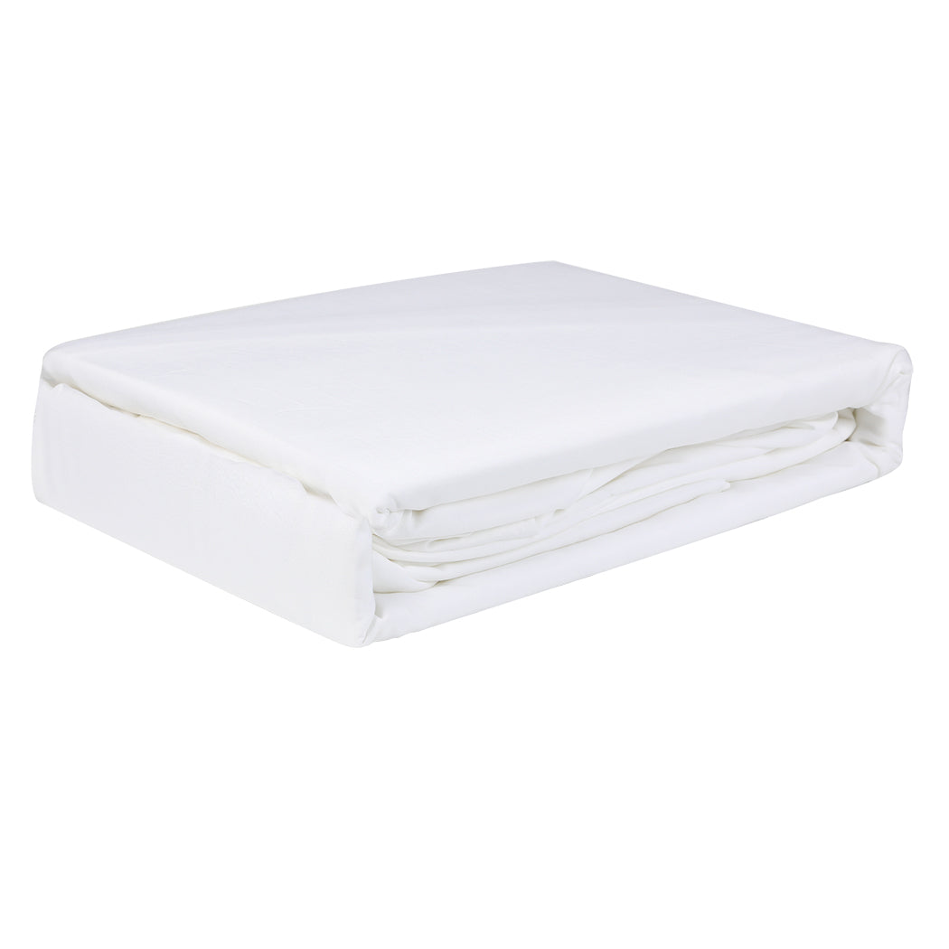 Dreamz 4pcs Double Size 100% Bamboo Bed Sheet Set in White Colour-1848848586327068677