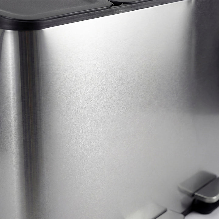 Kitchen Bins 54L Pedal Soft Close Lid Kitchen Recycling Bin Silver
