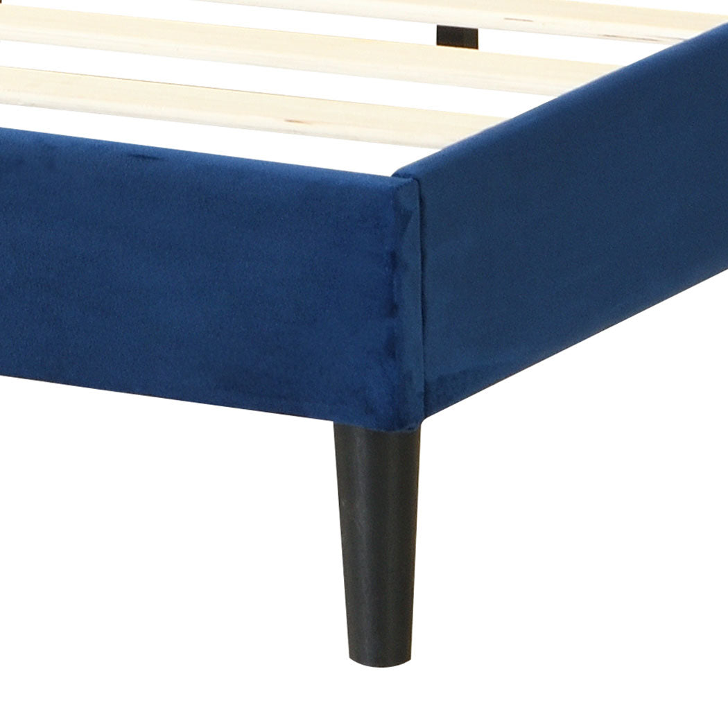 Levede Bed Frame Mattress Base Platform with Wooden Velvet Headboard - Levede