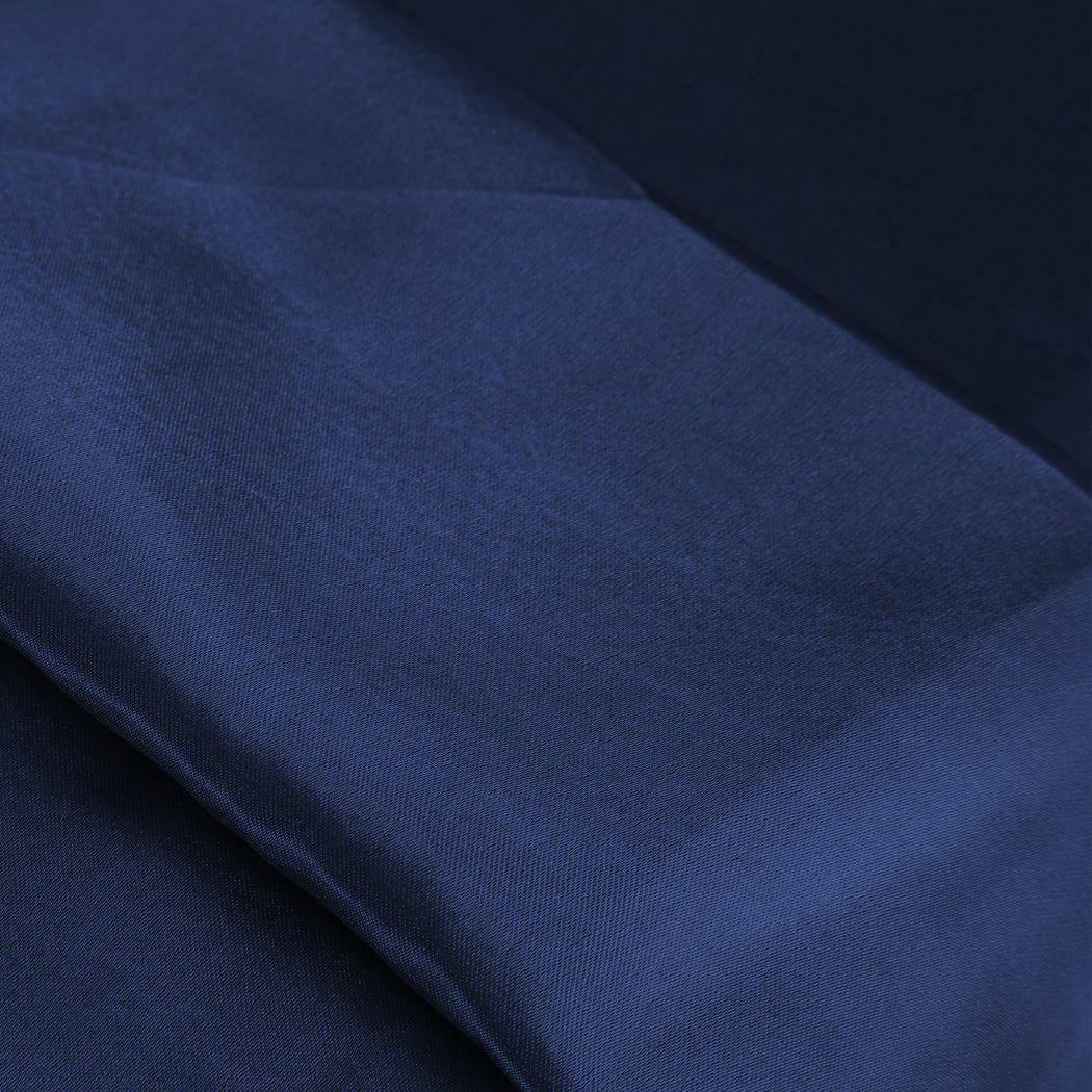 DreamZ Silky Satin Sheets Fitted Blue - Levede