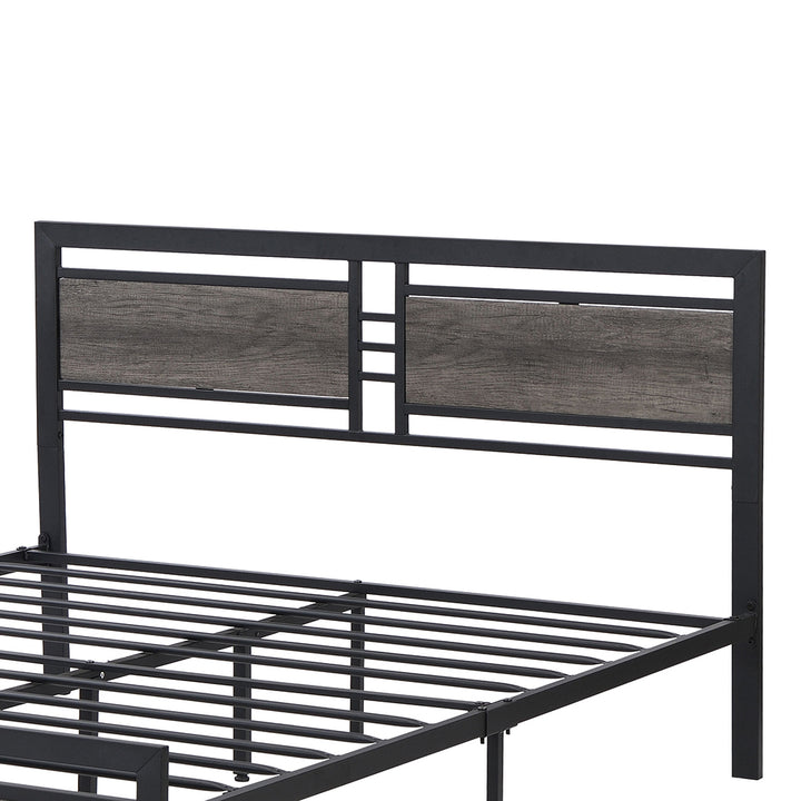 Levede Queen Bed Frame Metal Mattress Dark Grey - Levede