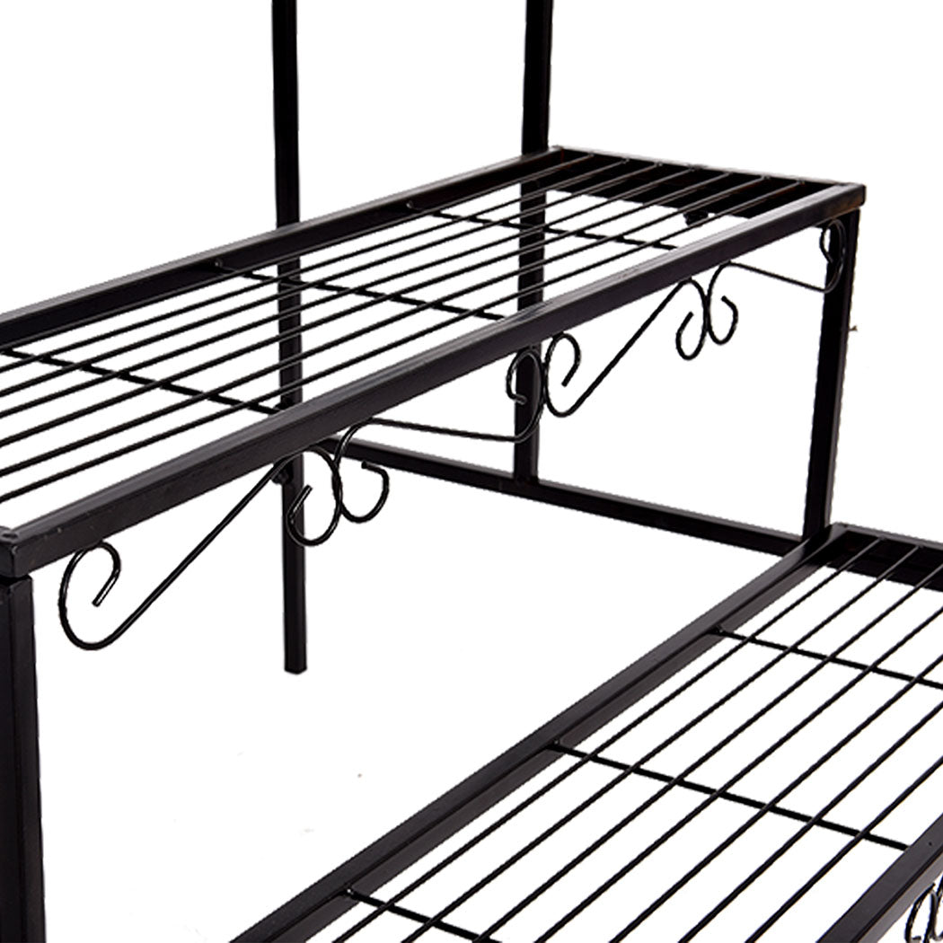 Levede 3 Tier Rectangle Metal Plant Stand for Outdoor and Indoor Use - Levede