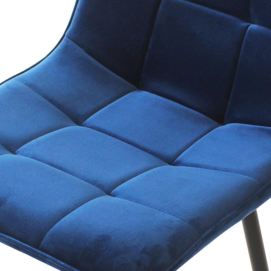 Levede 4x Dining Chairs Kitchen Velvet Blue - Levede