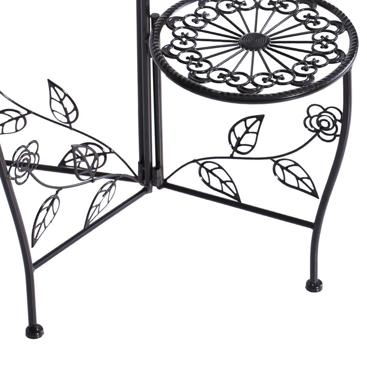 2X Wrought Iron Outdoor Indoor Flower Black 2 Pack - Levede