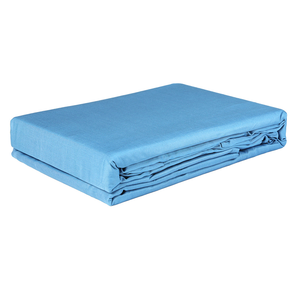 Dreamz 4pcs 100% Bamboo Bed Sheet Set in Blue Colour - Levede